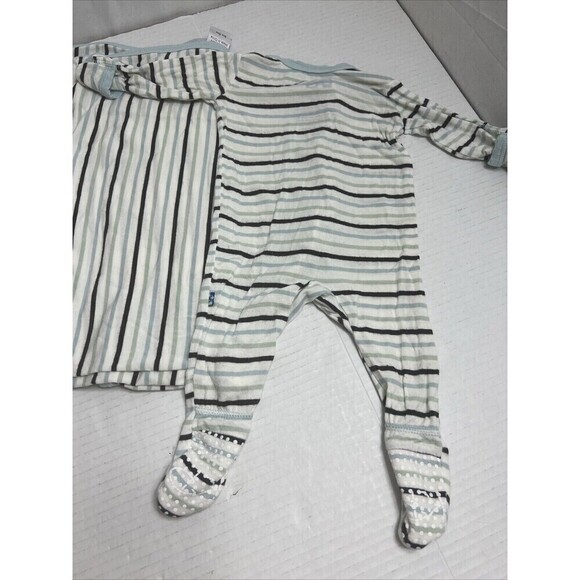 Kickee Pants Bamboo Pajama Bundle Newborn Layette Swaddle Blanket Sleep - Picture 6 of 7